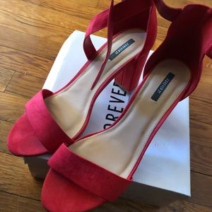 Suede heel sandals